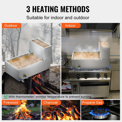 ZFQ-74L-TB Large 19.6 Gallon Maple Syrup Evaporator with Thermometer