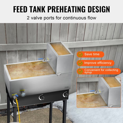 ZFQ-74L-TB Large 19.6 Gallon Maple Syrup Evaporator with Thermometer