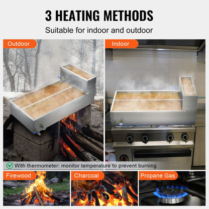 ZFQ-178L-TB 47-Gallon Stainless Steel Maple Syrup Evaporator with Thermometer