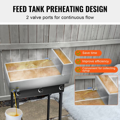 ZFQ-178L-TB 47-Gallon Stainless Steel Maple Syrup Evaporator with Thermometer