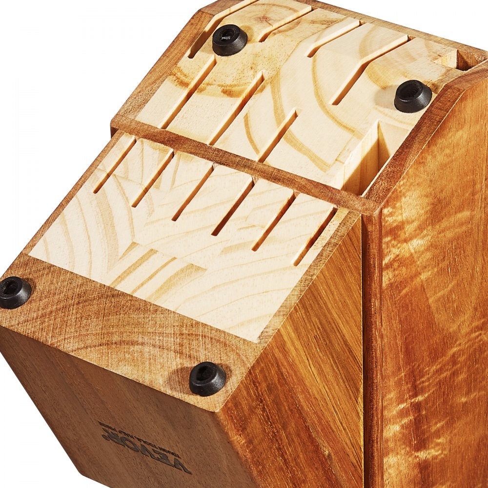 CH23015 - 15-Slot Acacia Wood Knife Block for Organized Kitchen