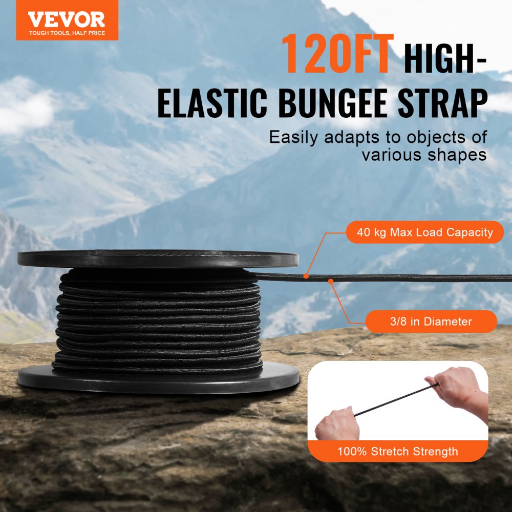 DJ-BR003 - 120ft Heavy-Duty Bungee Cords for Secure Storage and Transport