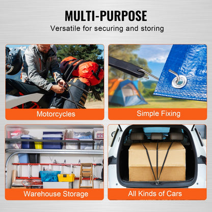 HMTLS-03 - Heavy-Duty 36" Bungee Cord Set with S-Hooks for Secure Transport