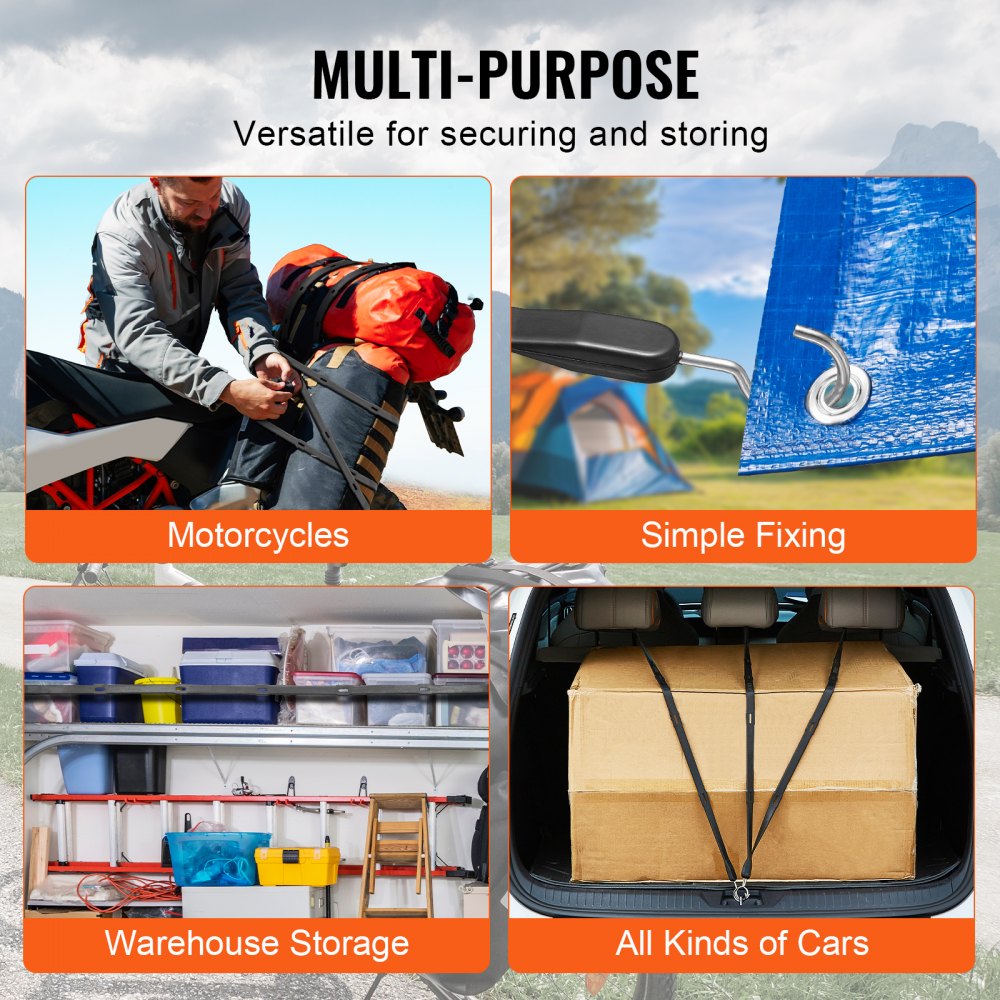 HMTLS-04 - 40" Heavy-Duty Bungee Cord Set with S-Hooks for Secure Transport