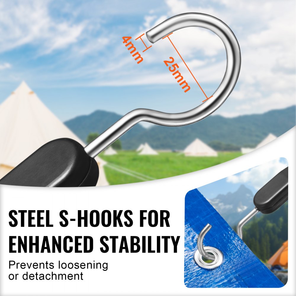 HMTLS-04 - 40" Heavy-Duty Bungee Cord Set with S-Hooks for Secure Transport