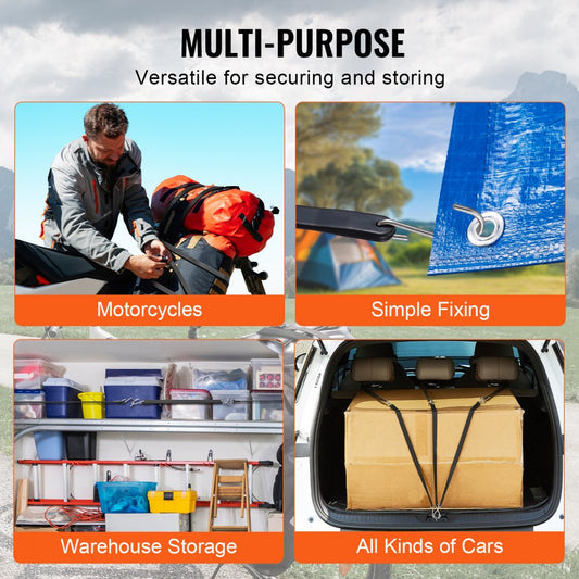 HMTLS-05 - Heavy-Duty 20mm Bungee Cord Set for Secure Storage and Transport