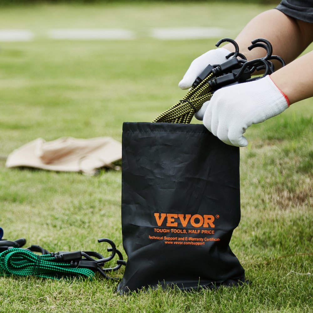 DJ-FT001 - Heavy-Duty 32 Pcs Bungee Cord Set with J-Hooks, Weather Resistant