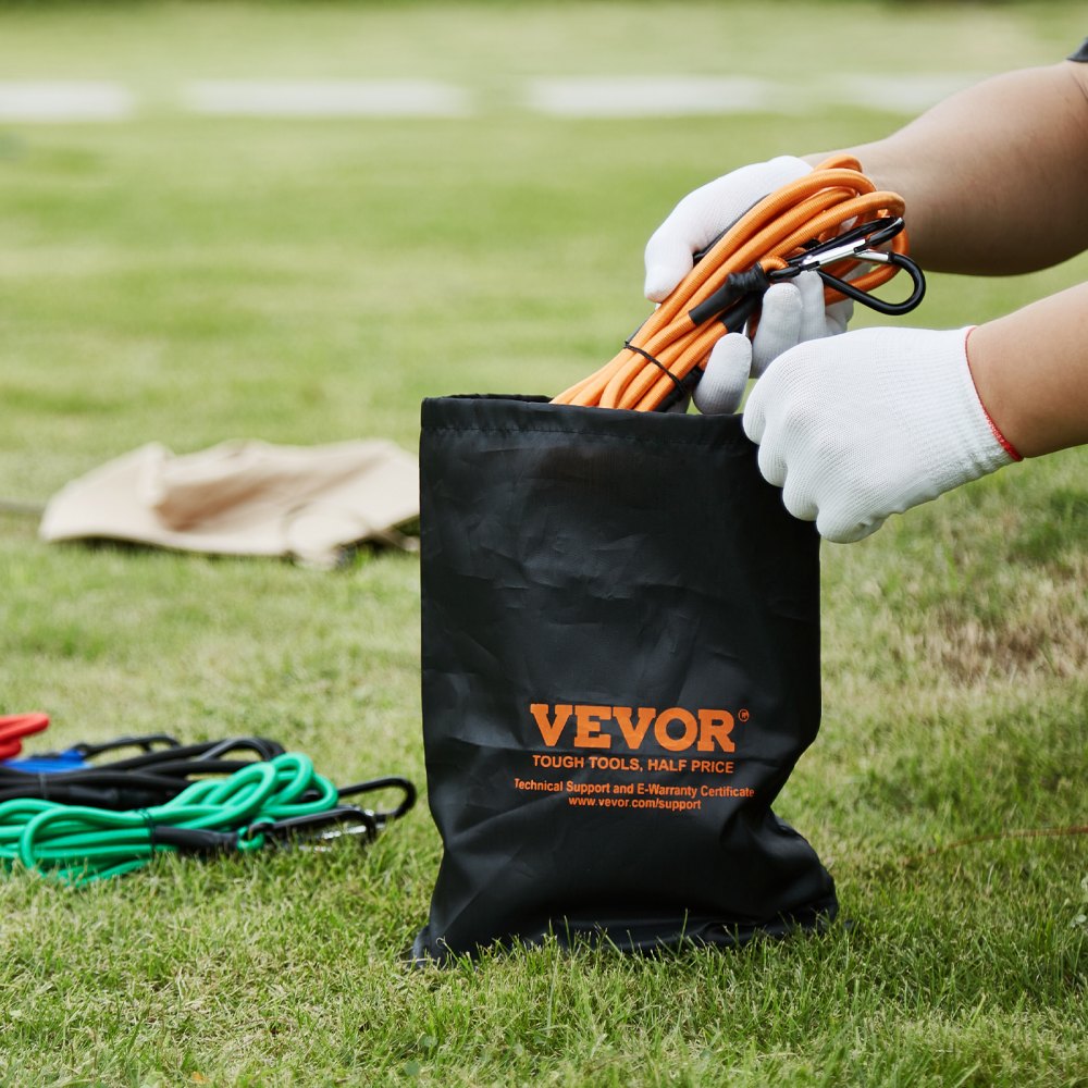 DJ-CB002 - Heavy-Duty Bungee Cord Set with 8mm Steel Carabiners