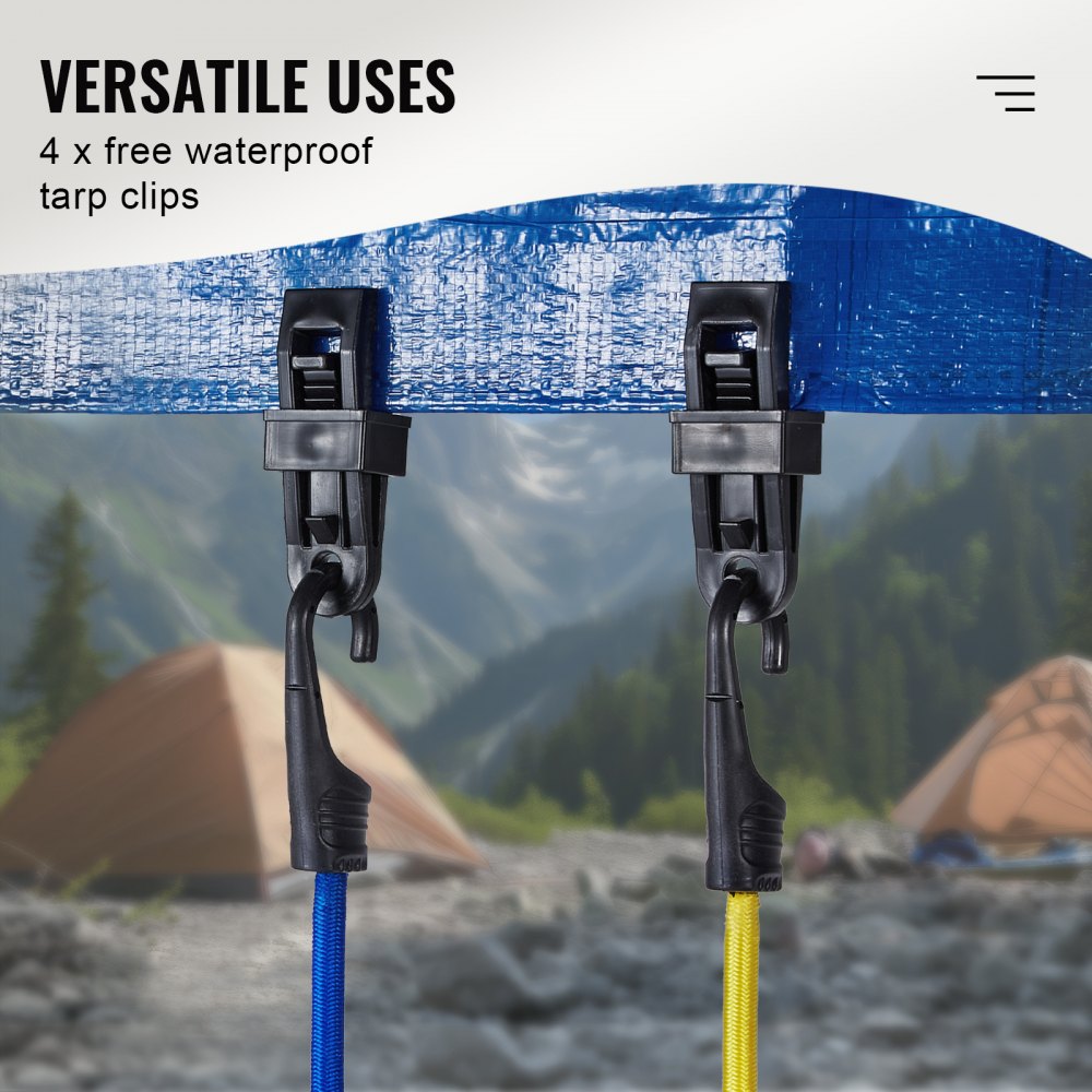 DJ-JC001 - 32 Pcs Heavy-Duty Bungee Cord Set with A3 Steel Hooks