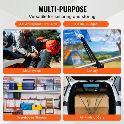 DJ-JC001 - 32 Pcs Heavy-Duty Bungee Cord Set with A3 Steel Hooks