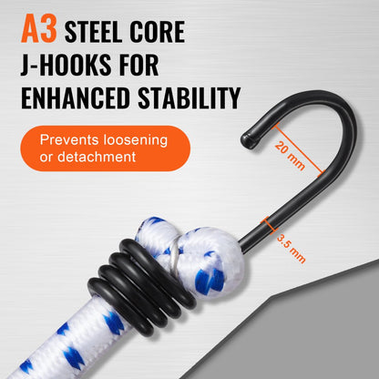DJ-ST003 - 72" Heavy-Duty Bungee Cords with A3 Hooks for Secure Transport