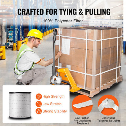 161M19MP9P - 3/4" x 528' High-Strength Polyester Pull Tape for Heavy-Duty Tasks
