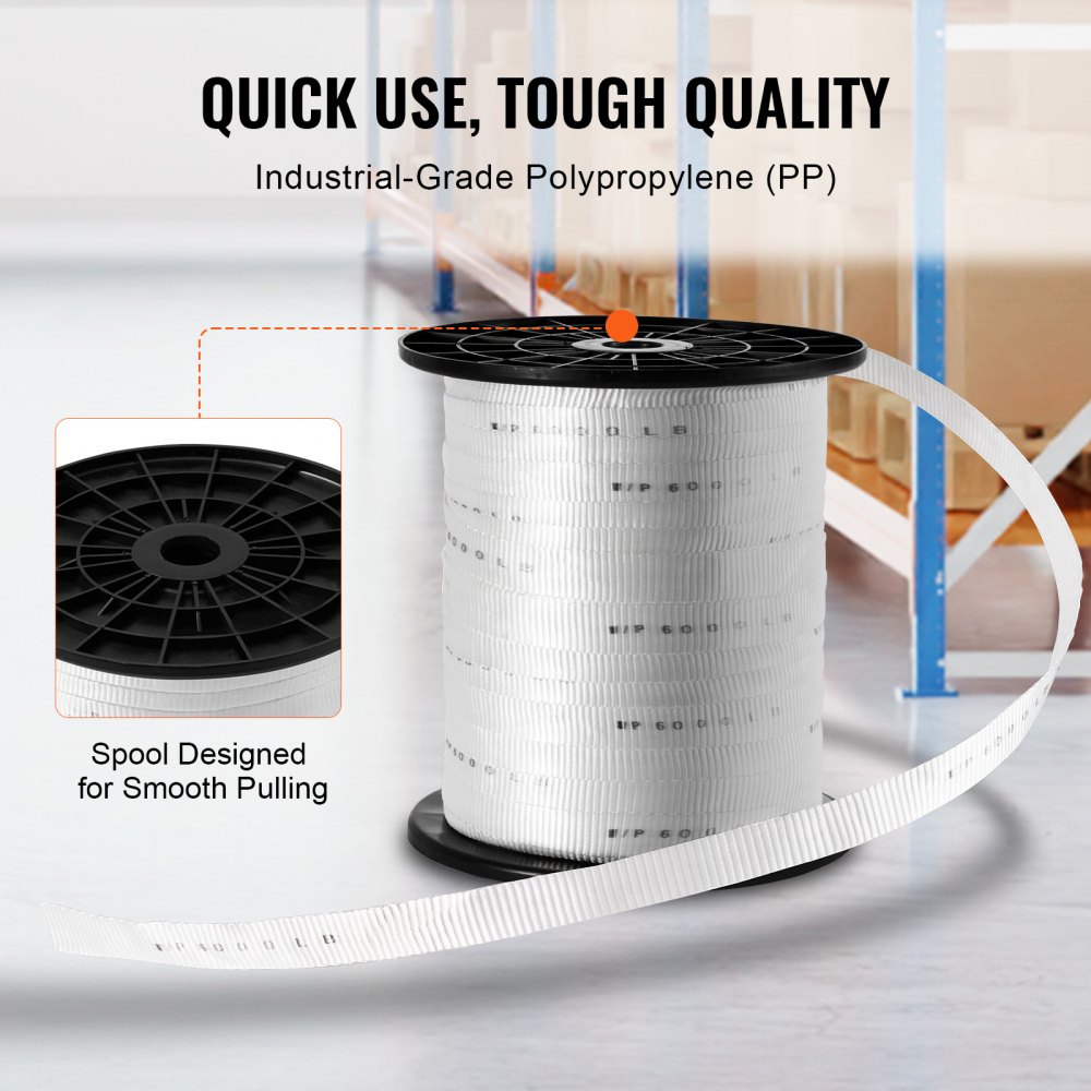161M254CO6 - Heavy-Duty 1" x 528' Polyester Pull Tape with 6000 lbf Strength