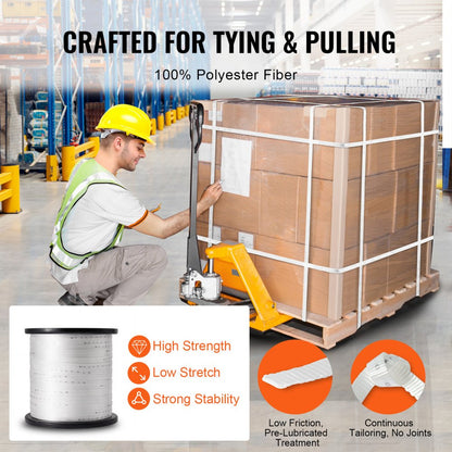 641M19M9OS - 3/4" x 2103' Heavy-Duty Polyester Pull Tape with Markings