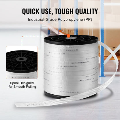 641M2546WO - Durable 1" x 2103' Polyester Pull Tape for Heavy Loads