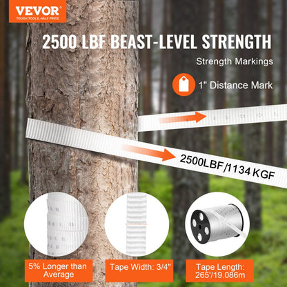 97M19MM699 - 3/4" x 265' VEVOR Polyester Pull Tape for Heavy-Duty Use