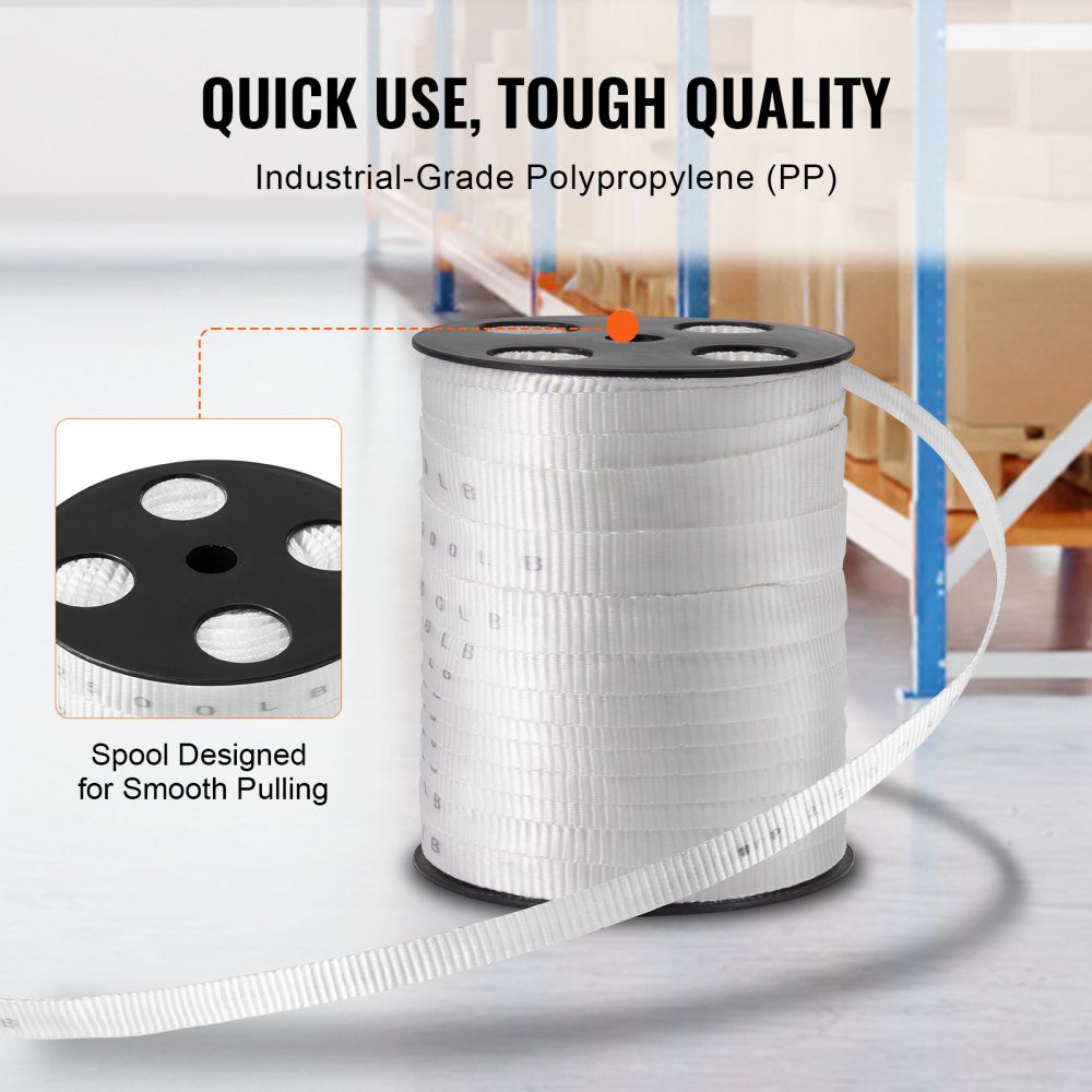 97M19MM699 - 3/4" x 265' VEVOR Polyester Pull Tape for Heavy-Duty Use