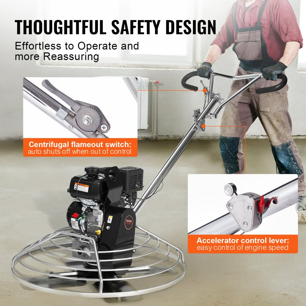 HMR950 - 6HP Gas Cement Trowel 38" with Durable Steel Blades