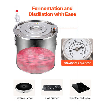 STDB-20L-U - 5 Gal Stainless Steel Distillation Kit for Home Brewing