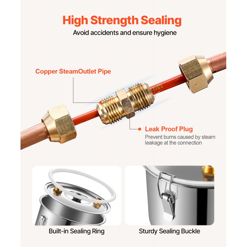 STDB-30L - 8 Gal Stainless Steel Distillation Kit with Cooling Pot