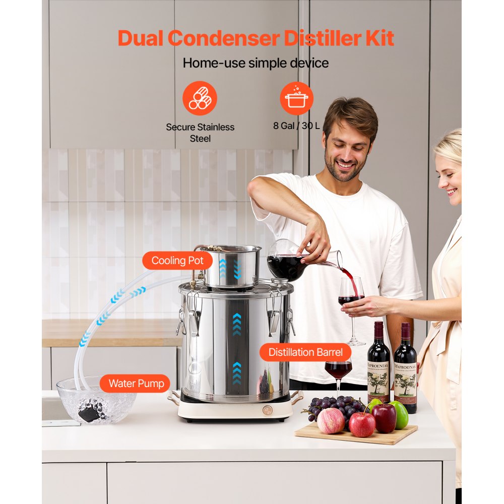 STDB-30L-U - 8 Gal Stainless Steel Distillation Kit with Temperature Control