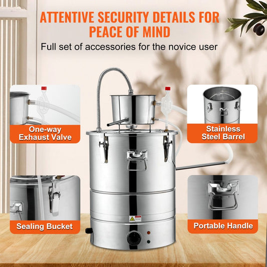 EZL-EH-30S-U - 9 Gal Stainless Steel Home Distillery Kit for Spirits & Oils