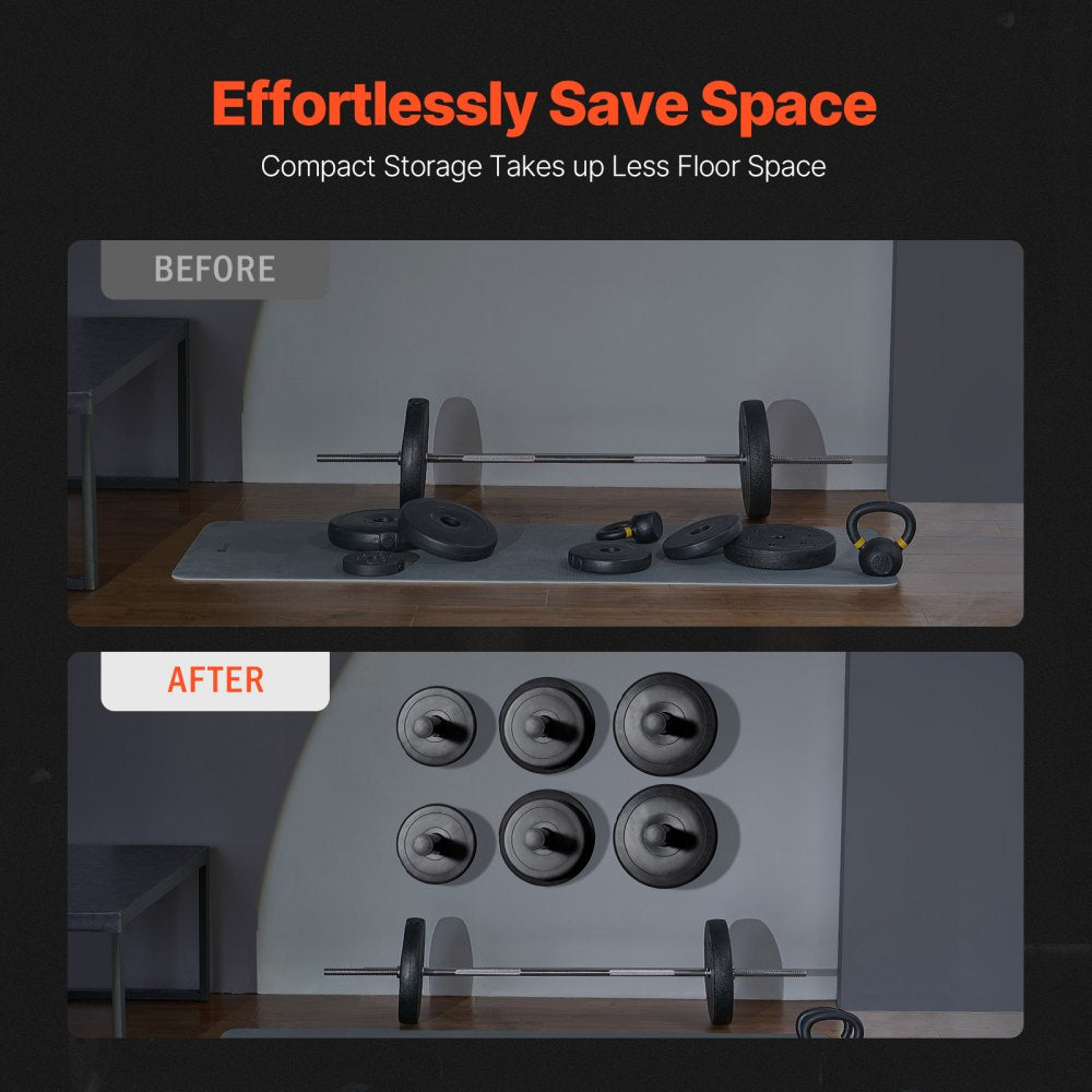 YFRK-B35 - 330 lbs Capacity Wall-Mounted Weight Plate Storage Rack