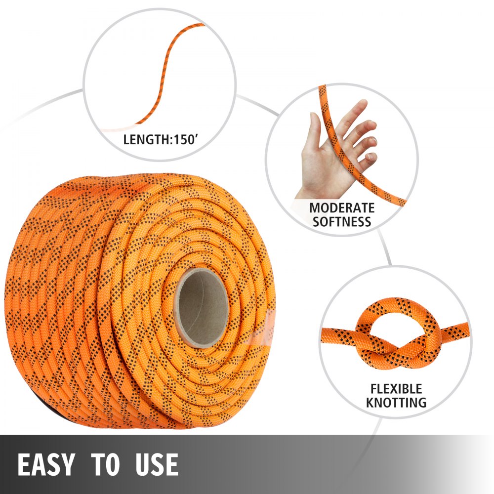 010720522735 - 150' Heavy-Duty Polyester Pulling Rope, 8400 lbs Strength