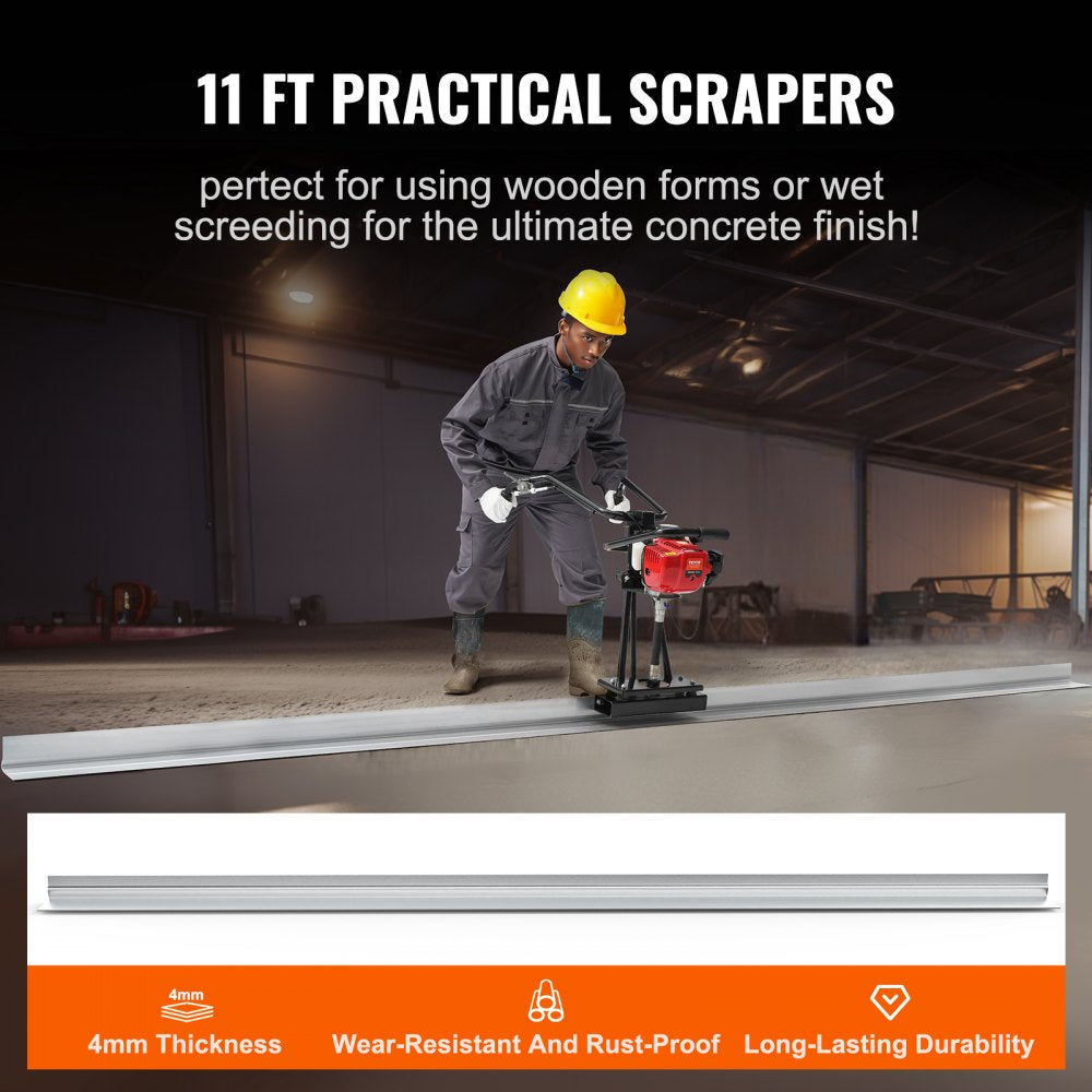 ZPJ-25A-11 - 11ft Gas Concrete Screed with Adjustable Height 28.7-41.7"