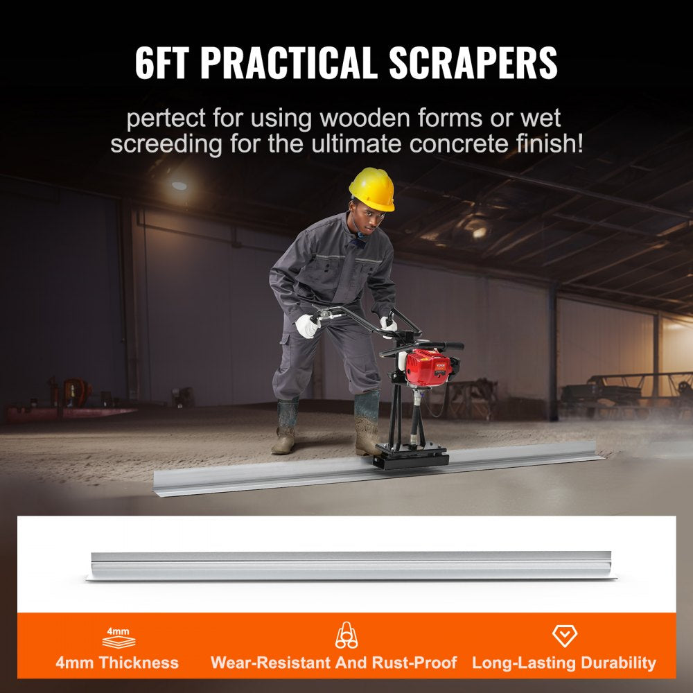 ZPJ-25A-6 - VEVOR 6ft Lightweight Gas Concrete Screed with Adjustable Handles