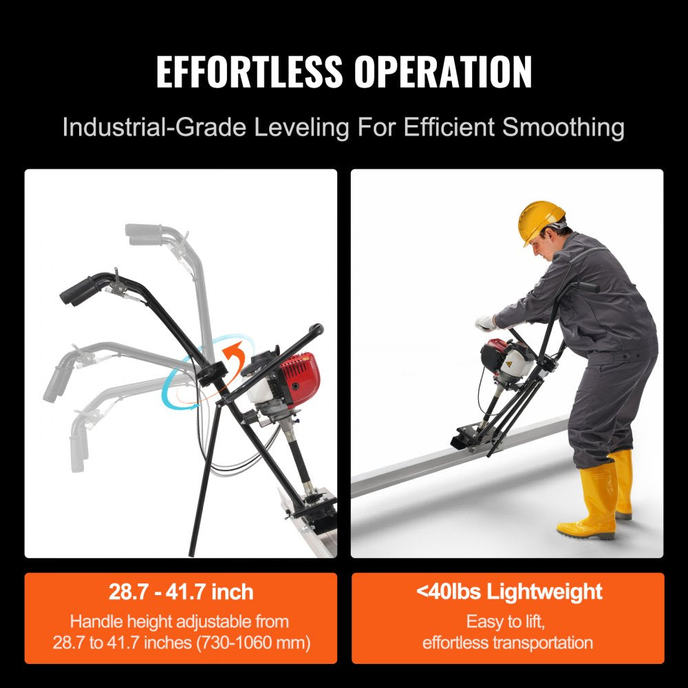 ZPJ-25A-6/8/11 - Powerful Gas Concrete Screed with Adjustable Handle and 6500 RPM Motor