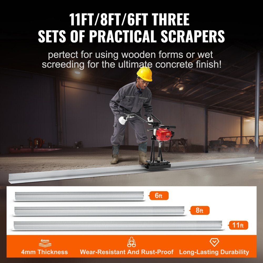 ZPJ-25A-6/8/11 - Powerful Gas Concrete Screed with Adjustable Handle and 6500 RPM Motor