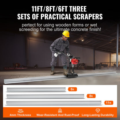 ZPJ-25A-6/8/11 - Powerful Gas Concrete Screed with Adjustable Handle and 6500 RPM Motor