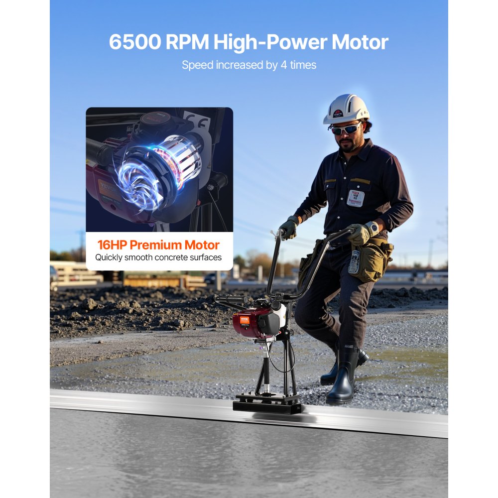 ZPJ-25A-4 - 4ft Durable Concrete Power Screed with 1.6HP Engine