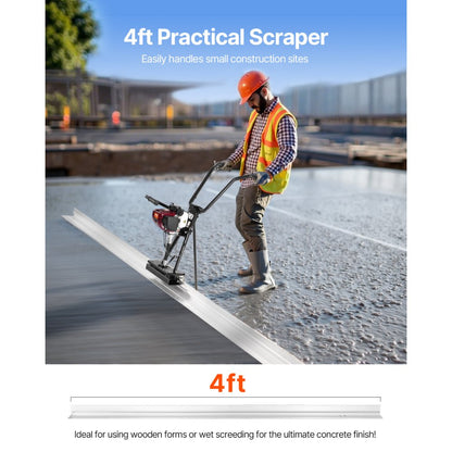 ZPJ-25A-4 - 4ft Durable Concrete Power Screed with 1.6HP Engine