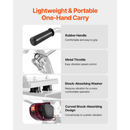 ZPJ-25A-4 - 4ft Durable Concrete Power Screed with 1.6HP Engine