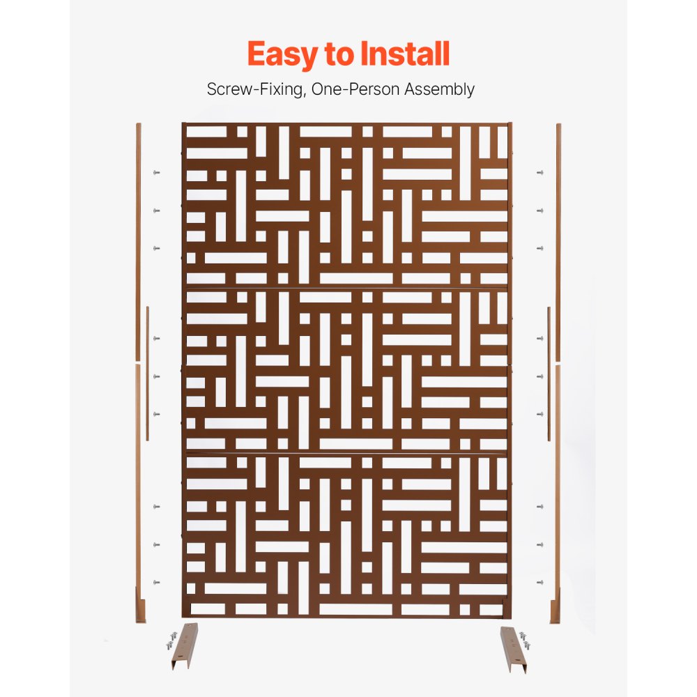 HA-SS-06 - Durable 36"x72" Metal Privacy Screen for Outdoor & Indoor Use