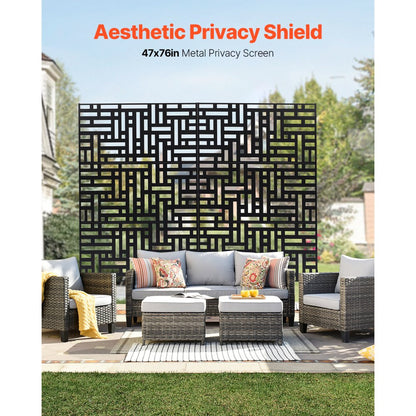 HA-SS-01 - 47" x 76" Durable Metal Privacy Screen for Indoor/Outdoor Use