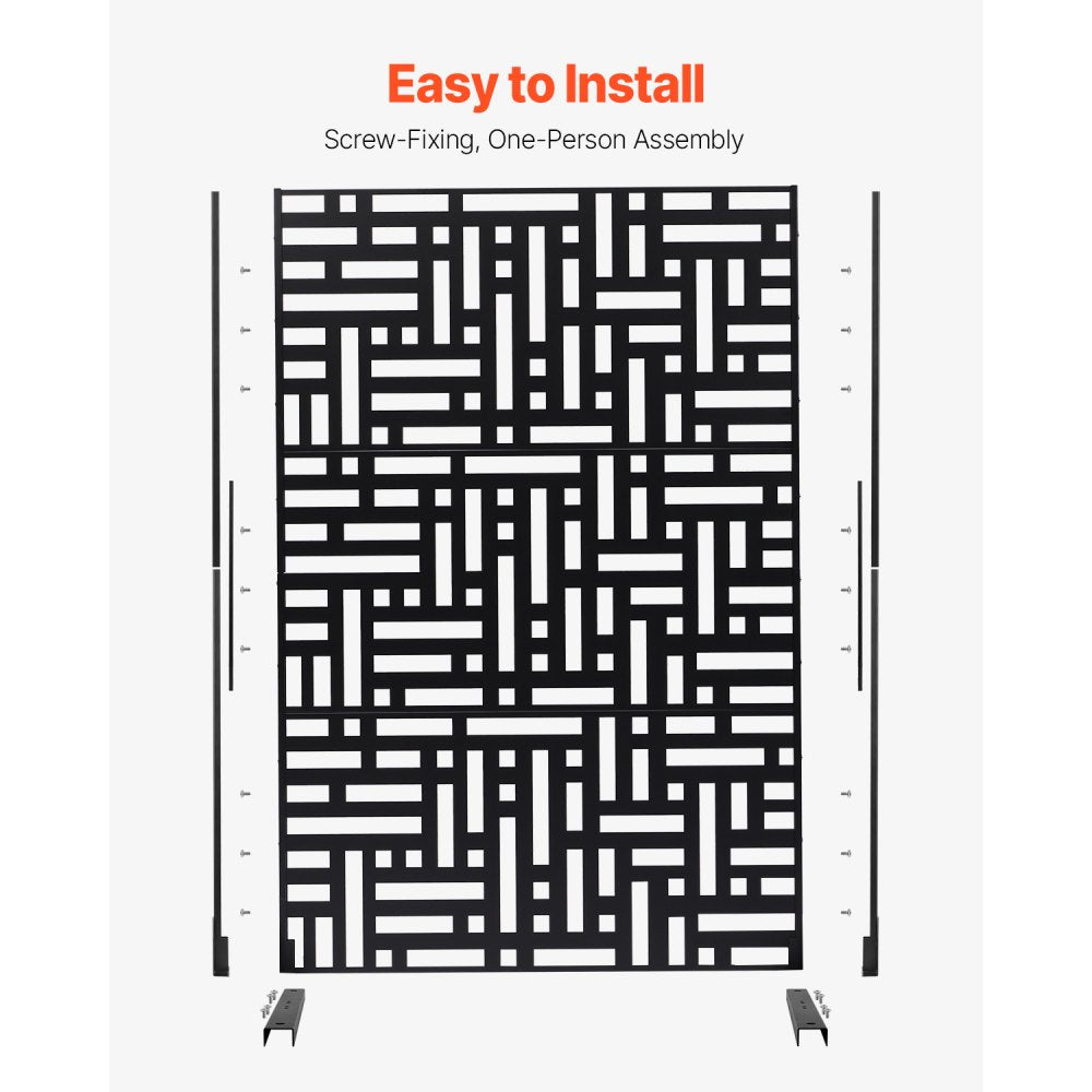 HA-SS-01 - 47" x 76" Durable Metal Privacy Screen for Indoor/Outdoor Use