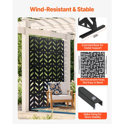 HA-SS-05 - 47"x72" Durable Metal Privacy Screen for Outdoor & Indoor Use