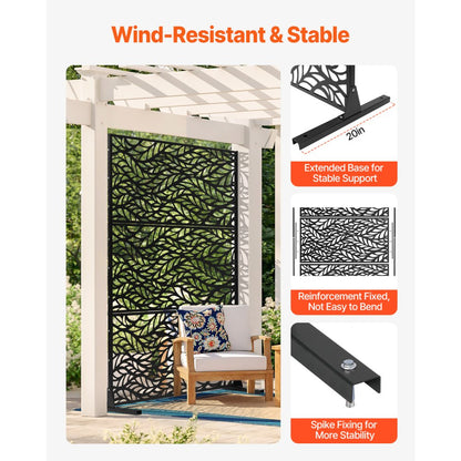 HA-SS-04 - 47"x72" Corrosion-Resistant Metal Privacy Screen for Outdoor Use
