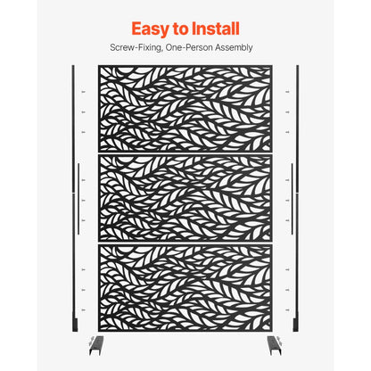 HA-SS-04 - 47"x72" Corrosion-Resistant Metal Privacy Screen for Outdoor Use