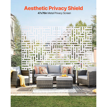 HA-SS-03 - 47" x 76" Durable Metal Privacy Screen for Outdoor Use