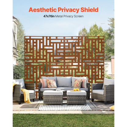HA-SS-02 - 47"x76" Durable Metal Privacy Screen for Outdoor & Indoor Use