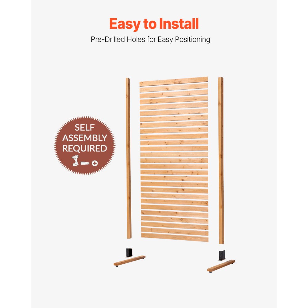 AHHSXNYH - 36" x 76" Wooden Privacy Screen for Garden and Patio