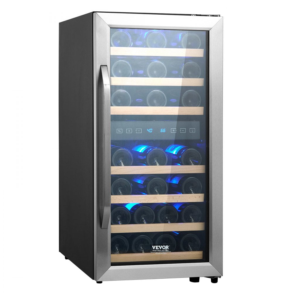 CWC-100B - Dual-Zone Wine Cooler with LED Light & Large Capacity