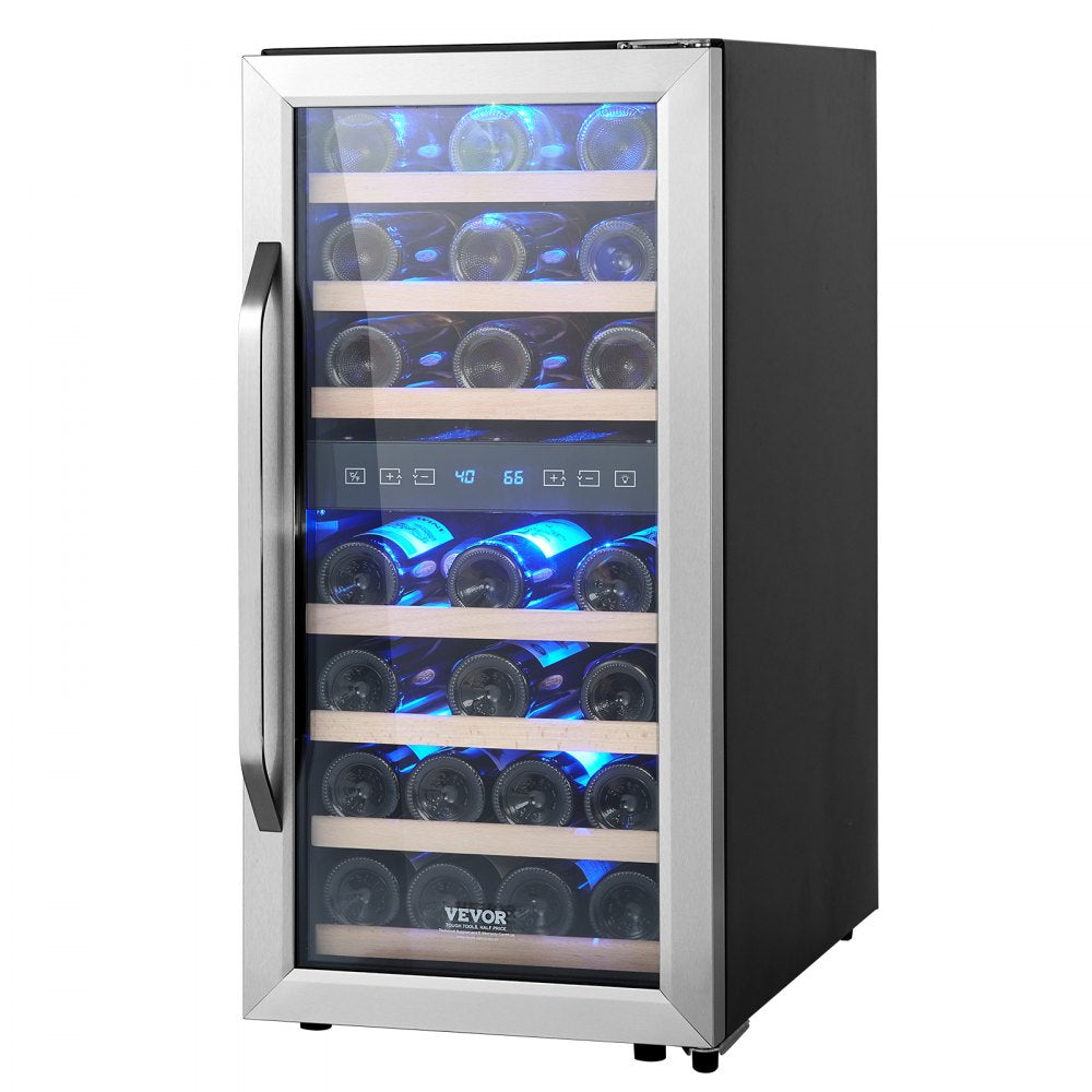 CWC-100B - Dual-Zone Wine Cooler with LED Light & Large Capacity