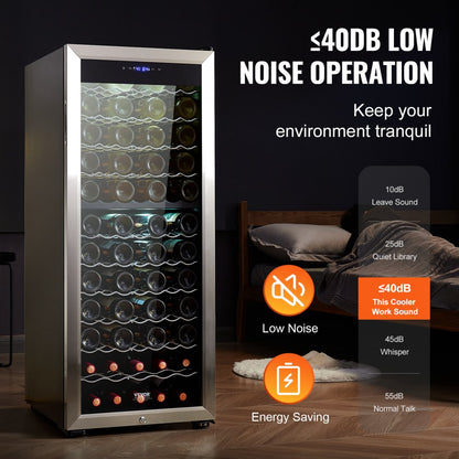 JC-208WD - 80-Bottle Dual Zone Wine Cooler with Stylish Design