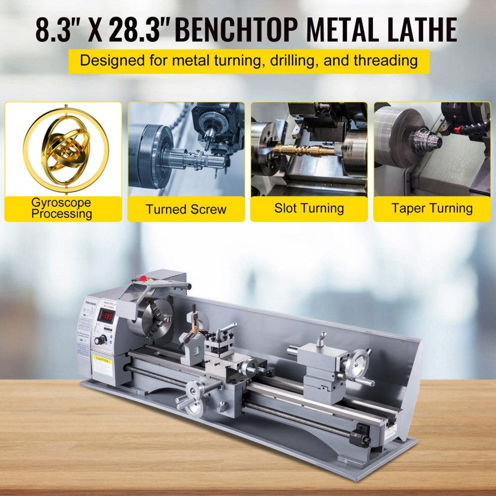 YS-2180A - 8.3" Mini Lathe Machine, 2500 RPM Variable Speed, Durable Cast Iron