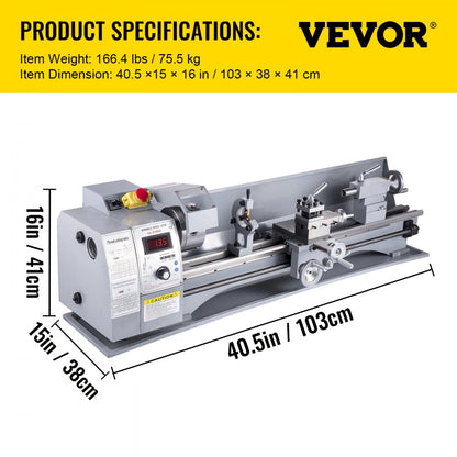 YS-2180A - 8.3" Mini Lathe Machine, 2500 RPM Variable Speed, Durable Cast Iron